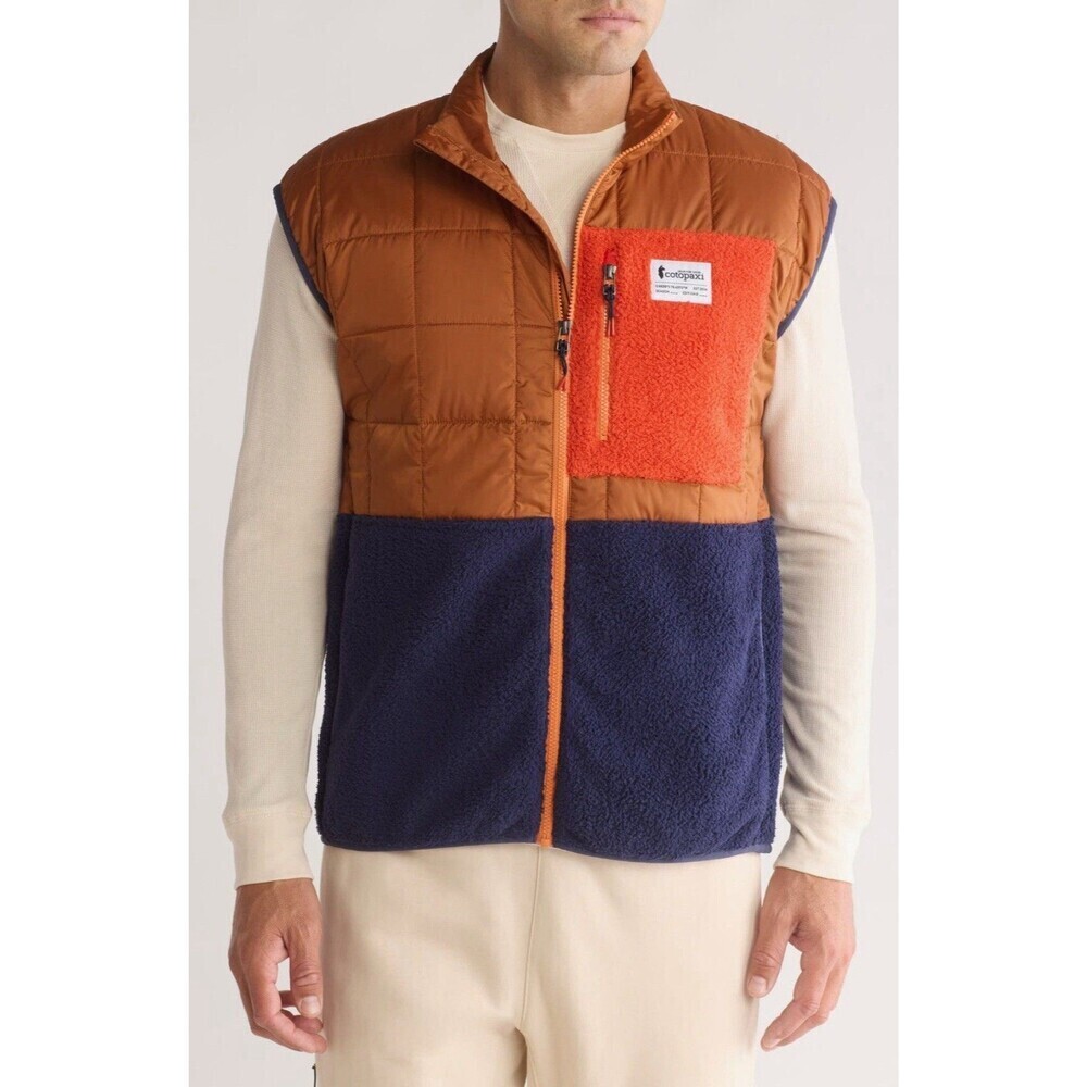 Cotopaxi Trico Hybrid Fleece Puffer Vest Mezcal Maritime Orange Blue Small S